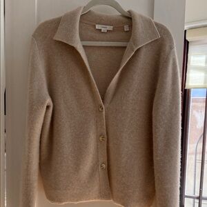 Vince Soft Tan Cardigan Sweater